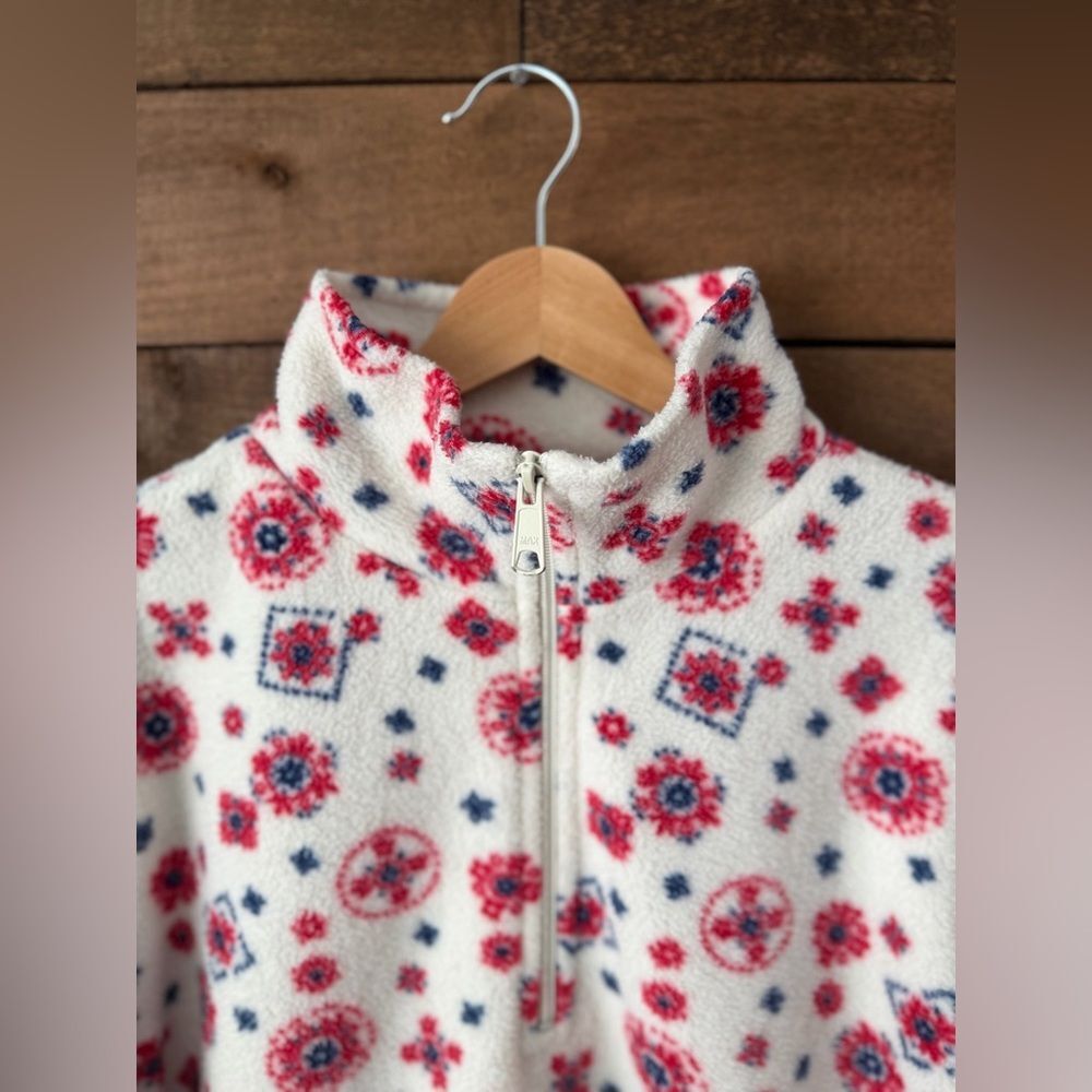 Vintage 1990s Cabin Creek Floral Quarter Zip Fleece Pullover Cottage Cozy - Picture 12 of 16
